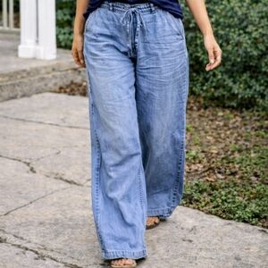 Sincerely Jules Palazo Wide Leg Denim Blue Jeans Size 7/28